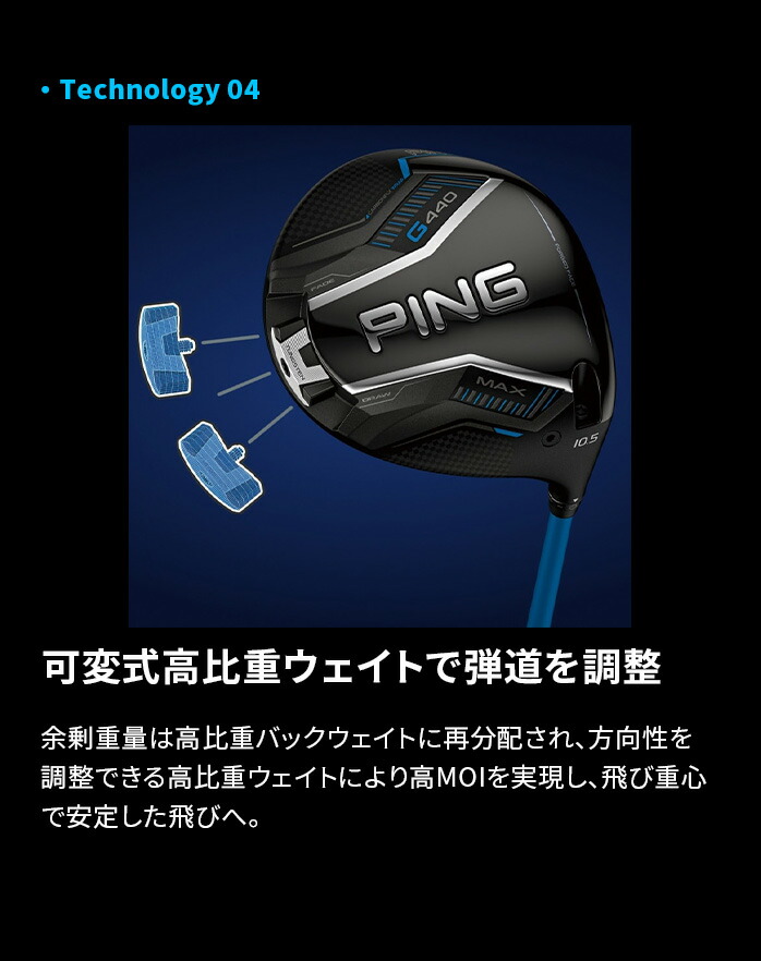 ヒ*8様 【新品未使用品】ピン PING G440 LST ドライバー9°/65 ピン PING G440 LST ドライバー 10.5° 9° TOUR 2.0 CHROME 65 S