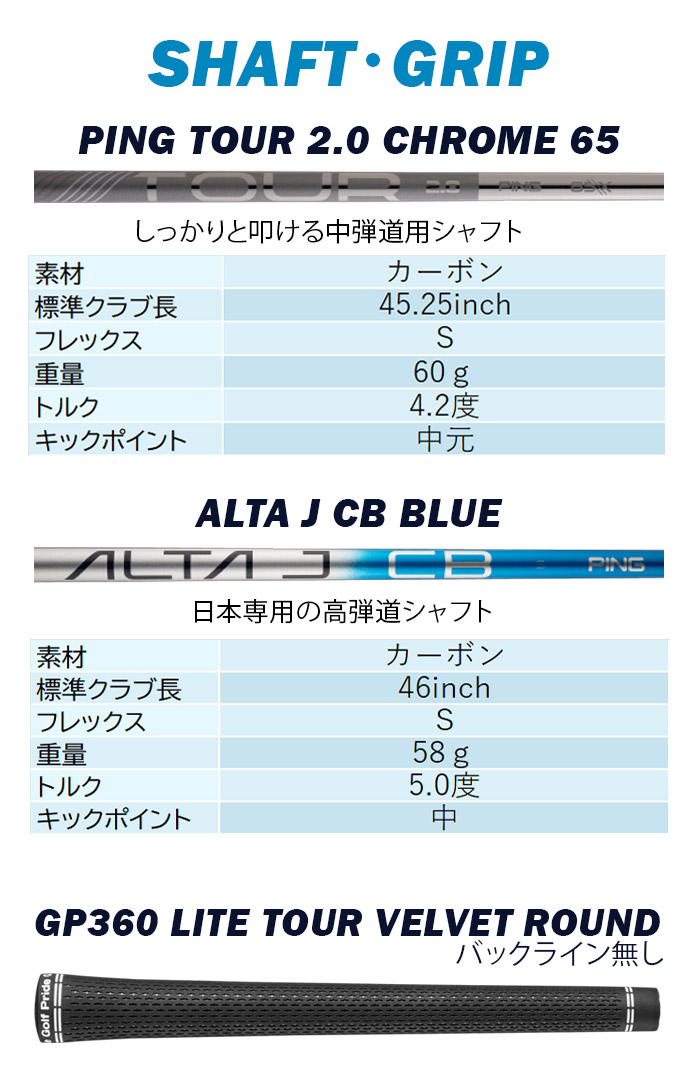 PING シャフト　s TOUR PING G440 ドライバー用スリーブ付シャフト単品 PING TOUR 2.0 CHROME