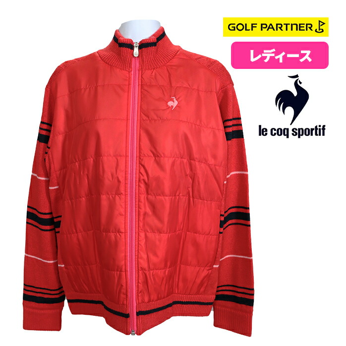 ルコック レディース 23FW 防風 セーター ブルゾン レッド M QGWWJL02