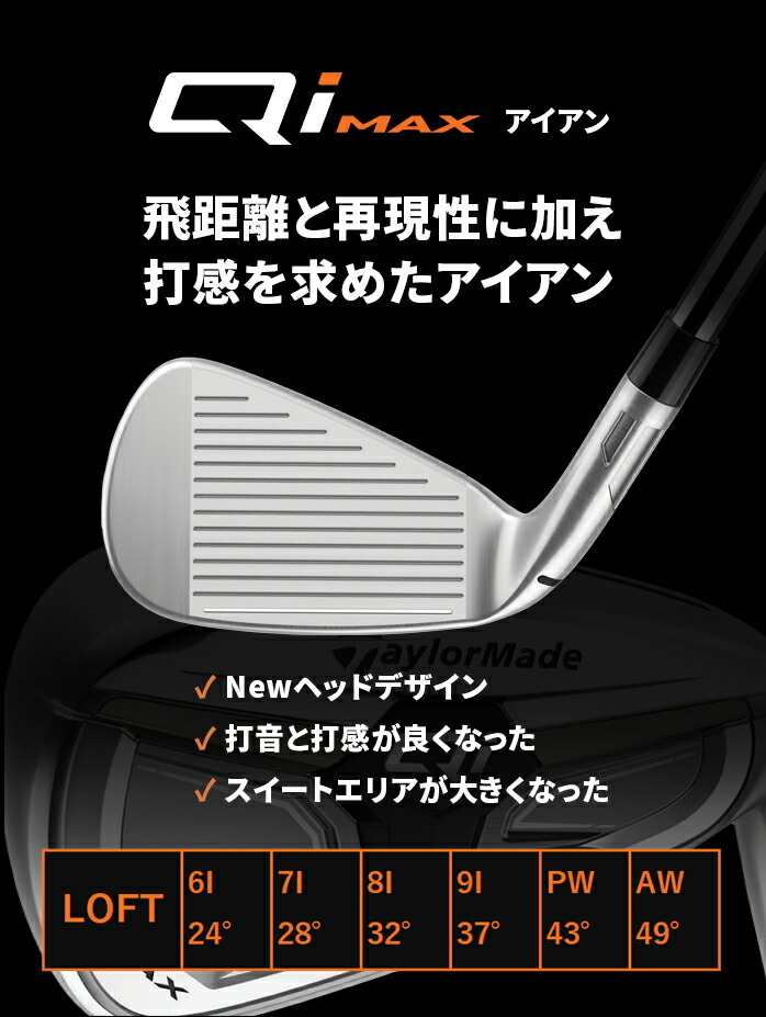テーラーメイド ゴルフ Qi4D MAX アイアンセット 6本 6-9 PW AW メンズ