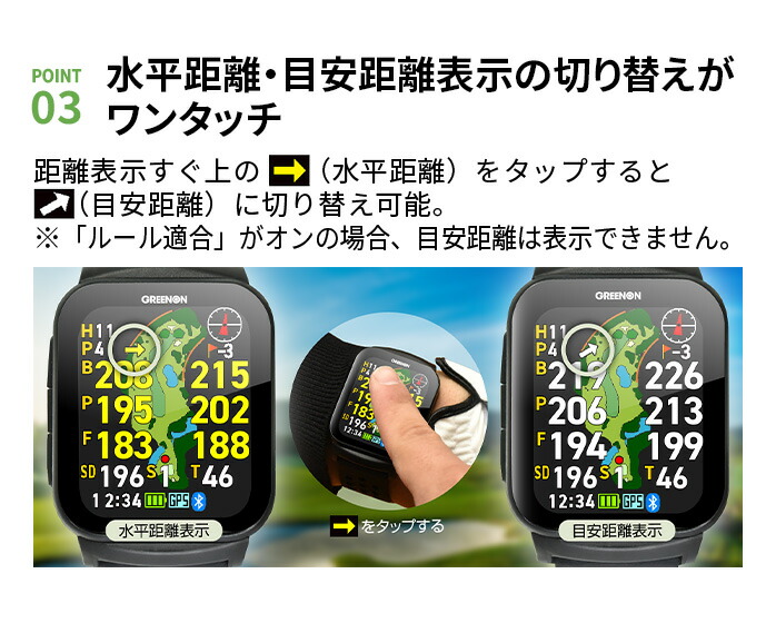 グリーンオン ゴルフ 距離計 ザ・ゴルフウォッチ THE GOLF WATCH GS501
