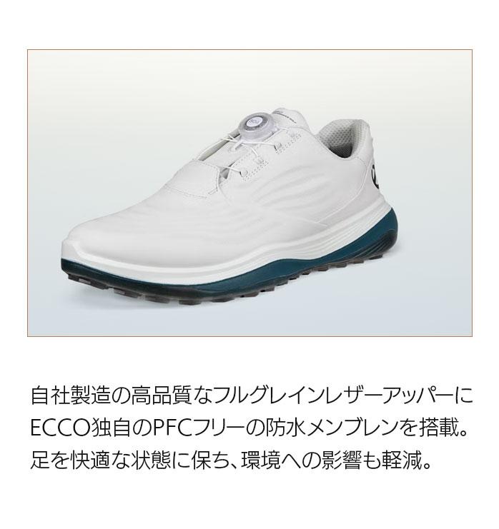 ecco ゴルフシューズ ECCO golf lt1 boa men WHITE PETROL メンズ
