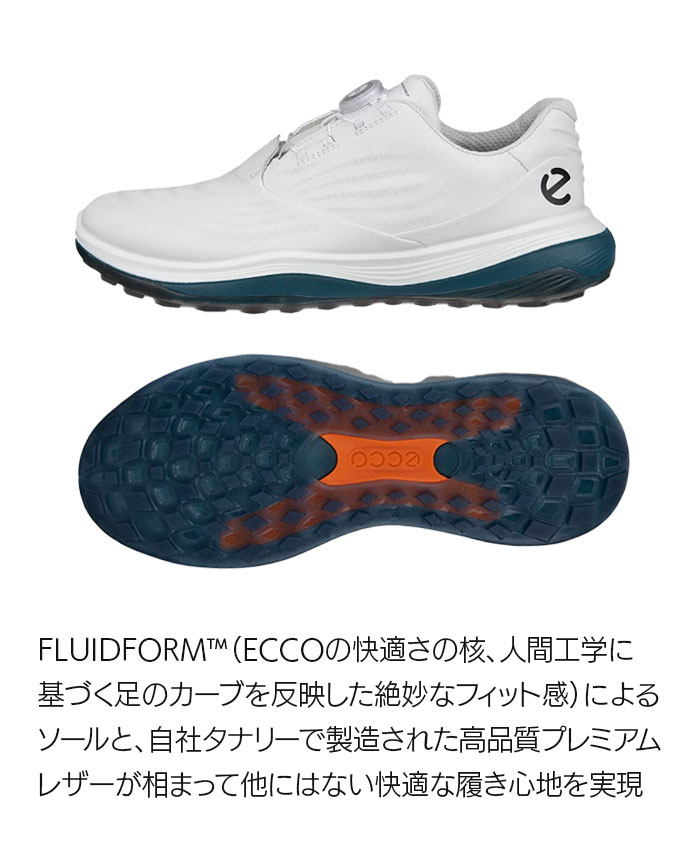 ecco ゴルフシューズ ECCO golf lt1 boa men WHITE PETROL メンズ