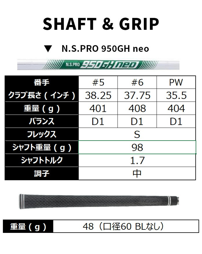 ネクスジェン NEXGEN NS250 単品 アイアン ウェッジ 5I 6I GW NS PRO