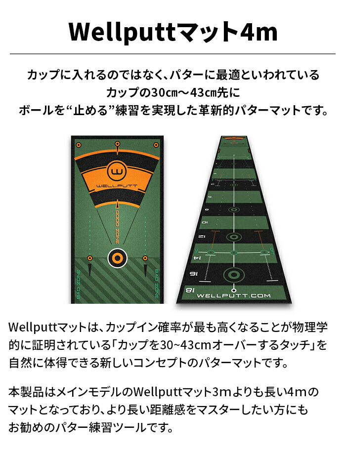 テックウインド ウェルパット Wellputt パターマット 4m パター練習