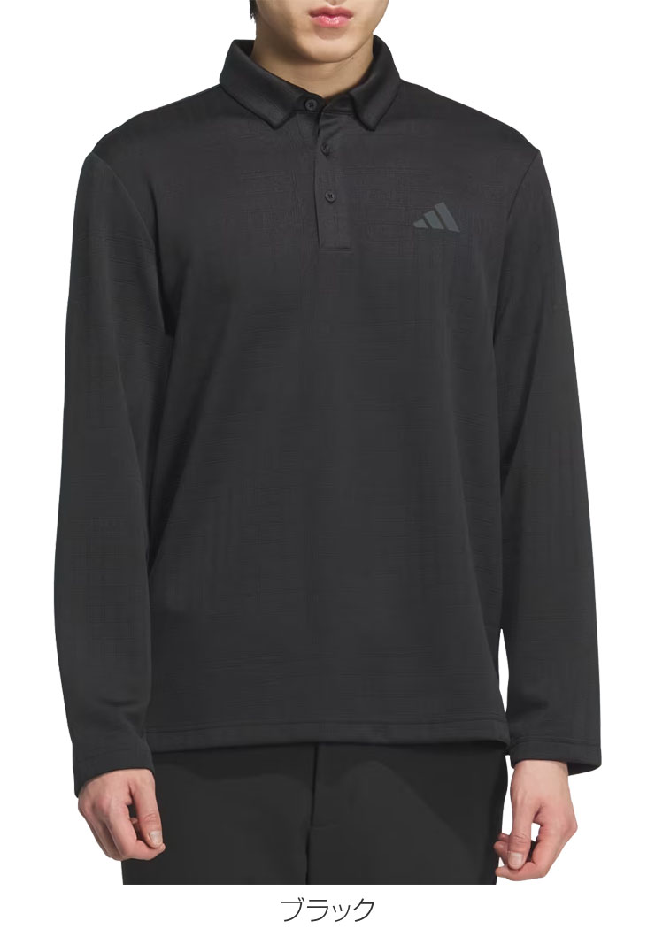 adidas（アディダス） ゴルフ シーズナルジャガード 長袖 ポロシャツ
