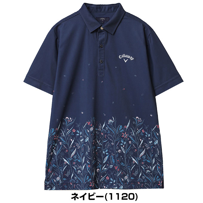 キャロウェイ メンズ ゴルフウェア フラワープリント 半袖ポロシャツ C22134106 M-3L