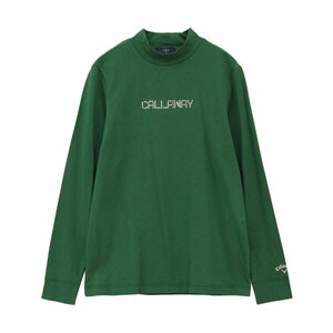 新品 キャロウェイ 長袖モックネック 抗菌 サイドロゴ グリーン LLサイズ Callaway（キャロウェイ） メタリックロゴ モックネック 長袖シャツ
