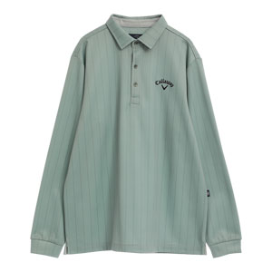 キャロウェイ 裏起毛 ストライププリント 長袖 ポロシャツ ゴルフ