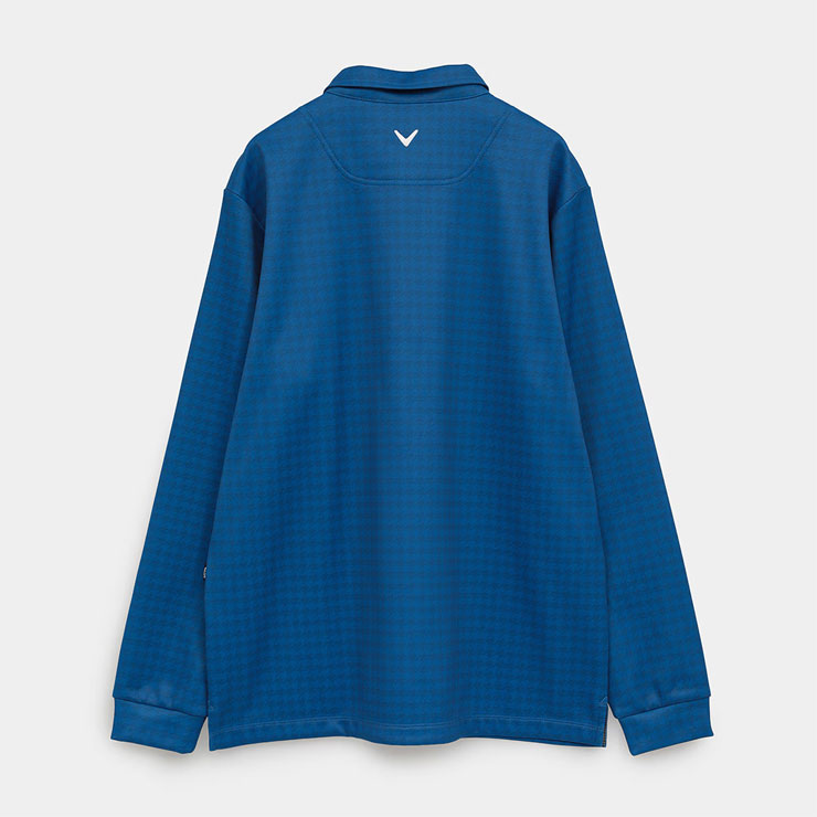 キャロウェイ 裏起毛 千鳥プリント 長袖 ポロシャツ ゴルフウェア メンズ 2025年秋冬モデル M-3L C25233115 キャロウェイ 裏起毛 千鳥プリント 長袖 ポロシャツ ゴルフウェア