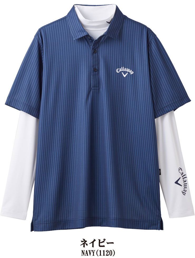 Callaway（キャロウェイ） ストライププリント 半袖ポロシャツ +
