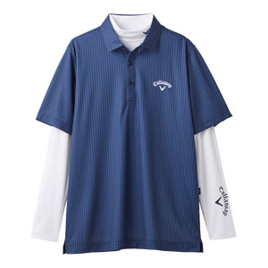 Callaway（キャロウェイ） ストライププリント 半袖ポロシャツ +