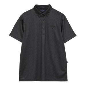 【新品】キャロウェイ　パラダイム　半袖ポロシャツ　ブラック　Lサイズ Callaway（キャロウェイ） -3℃裏クール 総柄 ボタンダウン 半袖