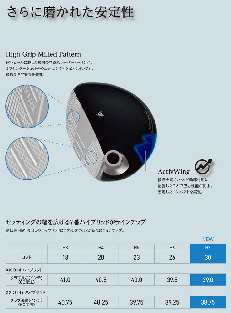 SRIXON 特注カスタムクラブ ゼクシオ 14+ ハイブリッド グラファイト