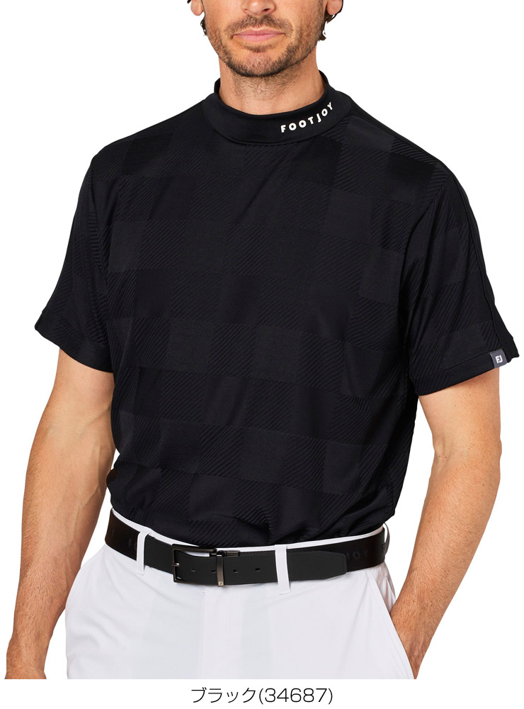 FootJoy（フットジョイ） チェックジャカード モックネック 半袖シャツ