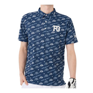 フィラゴルフ メンズ ゴルフウェア ロゴグラフィック柄 半袖ポロシャツ 743-608 M-LL