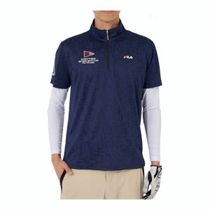 フィラゴルフ メンズ ゴルフウェア タイポグラフィジャカード ハーフジップ 半袖シャツ + Vネック...