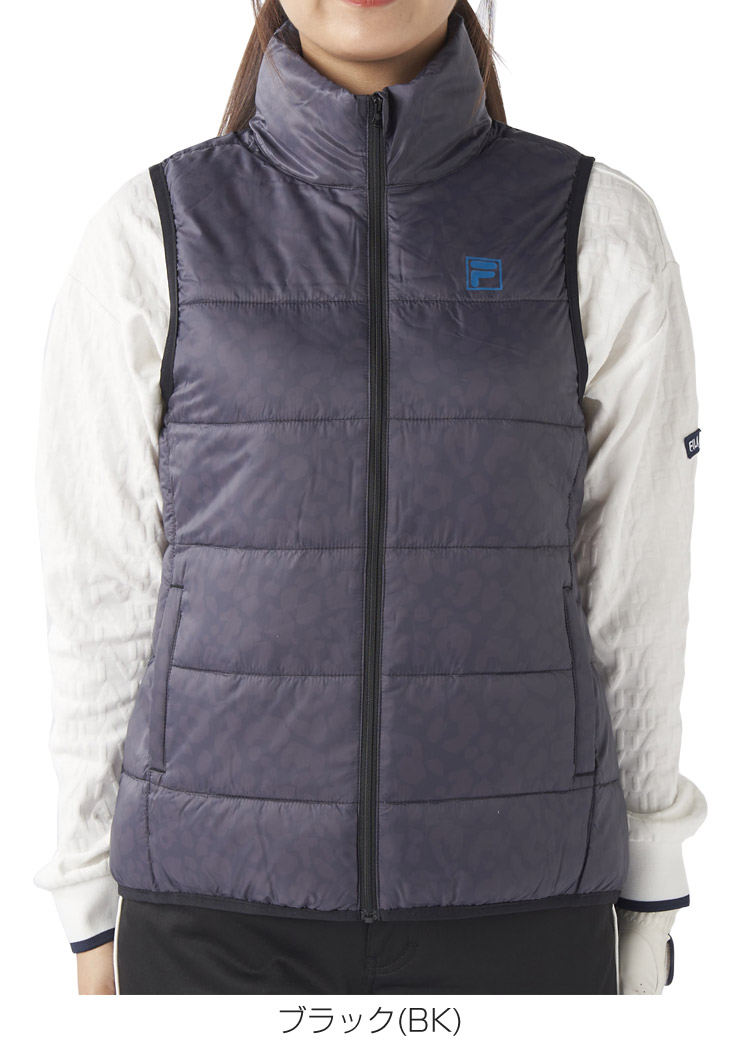 FILA GOLF フィラゴルフ レオパード柄 ライトダウン フルジップ ベスト