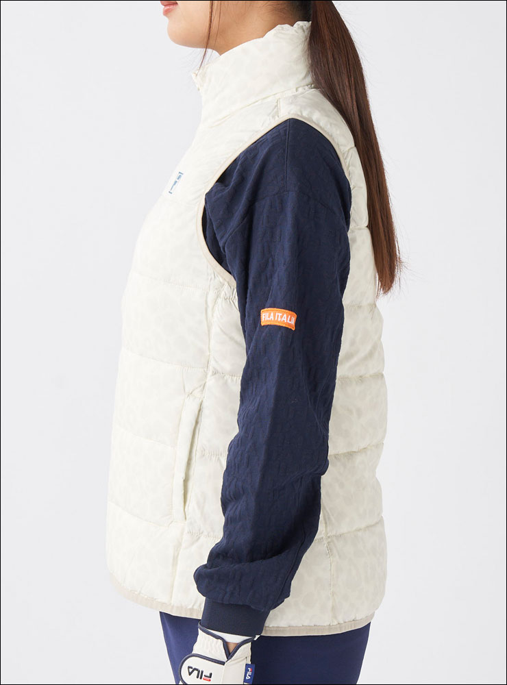 FILA GOLF フィラゴルフ レオパード柄 ライトダウン フルジップ ベスト