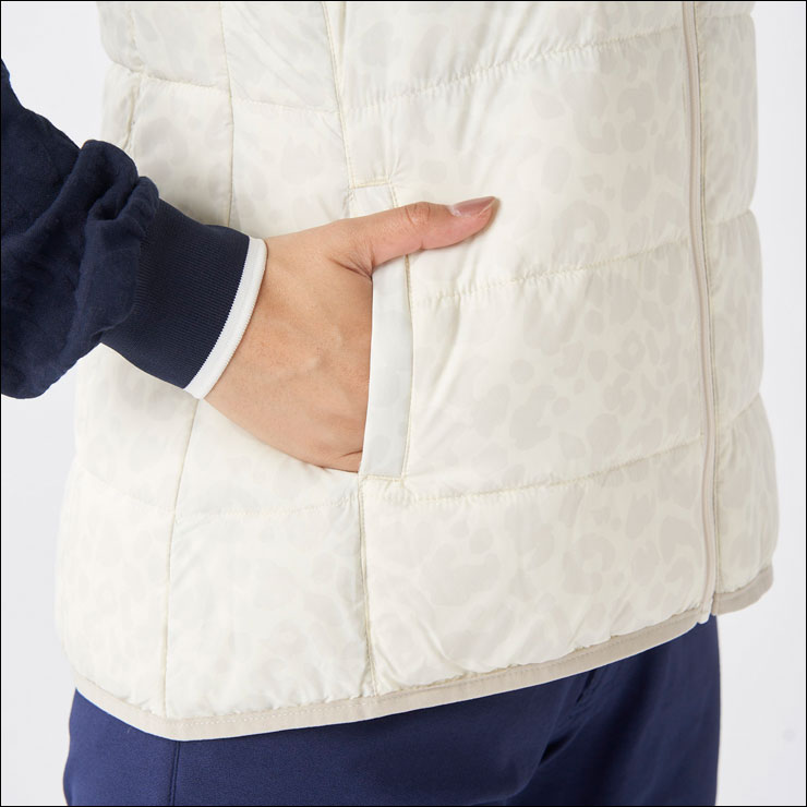 FILA GOLF フィラゴルフ レオパード柄 ライトダウン フルジップ ベスト