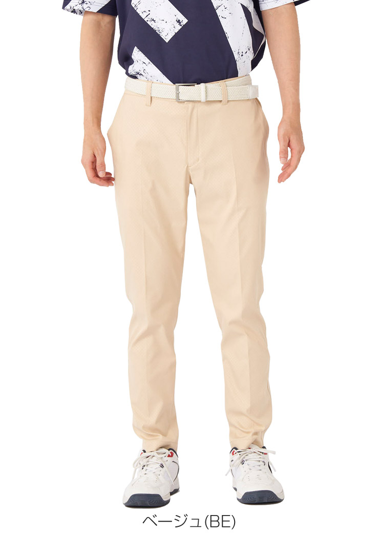 スーパーセール タイムセール 時間 FILA GOLF フィラゴルフ エンボスプリント ツイル 9分丈 ロング メンズウェア