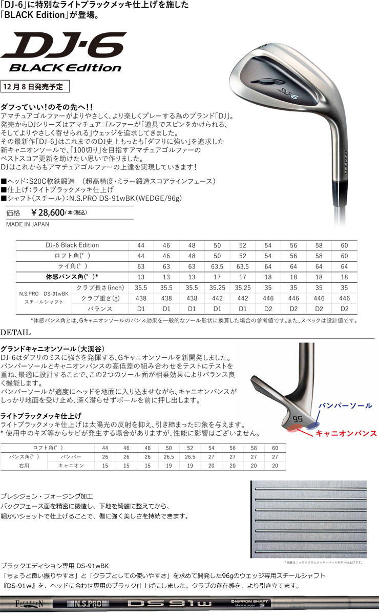 特注カスタムクラブ フォーティーン DJ-6 Black Edition ウエッジ