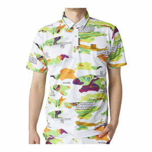 Loudmouth - 美品❗️ ラウドマウスゴルフ　LL　半袖ポロシャツ　イエロー系　星　スター　総柄 LOUDMOUTH ラウドマウス ゴルフシャツ ポロシャツ イエロー