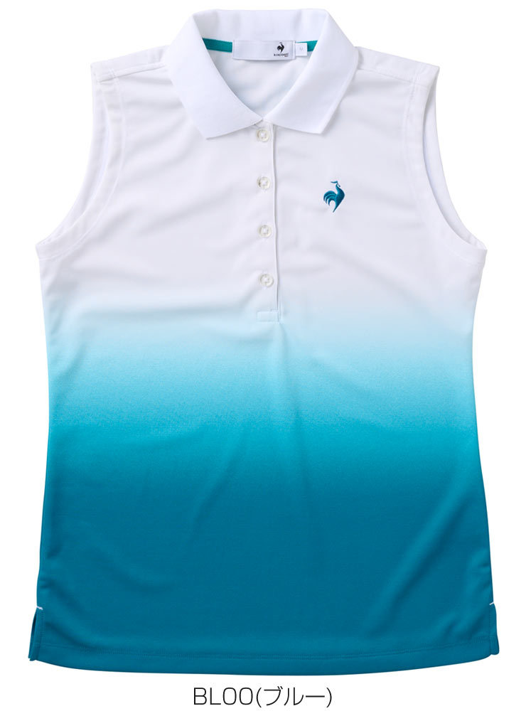 ルコック レディース ゴルフウェア サンスクリーン グラデーション スリーブレス ポロシャツ QGWTJA12 2022年春夏モデル M-LL｜golfranger｜02