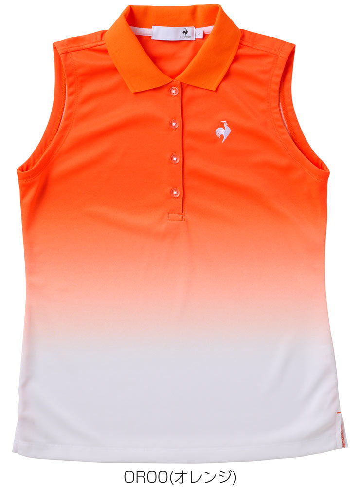 ルコック レディース ゴルフウェア サンスクリーン グラデーション スリーブレス ポロシャツ QGWTJA12 2022年春夏モデル M-LL｜golfranger｜03