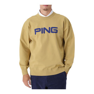 サイズ：L PING ピン 2025年 621-5270903 ニット セーター  ベージュ系 [240101685929] ゴルフウェア メンズ ストスト PING（ピン） ネイティブアパレル 10カラー クルーネック ニットプル