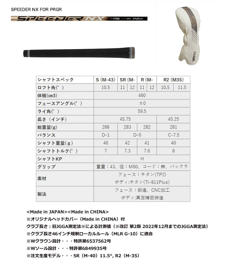 特注カスタムクラブ プロギア 2023 LS ドライバー フジクラ AIR Speeder シャフト