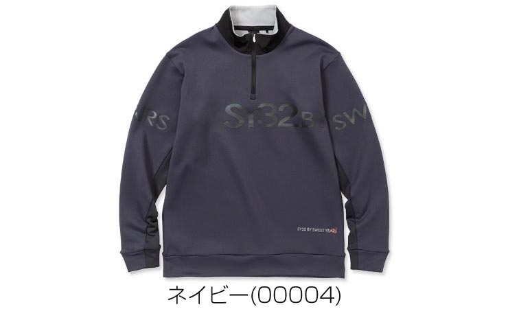 SY32 by SWEET YEARS メンズ ゴルフウェア ライトストレッチ ハーフジップ 長袖シャツ SYG-23A02 2023年秋冬モデル M-XL