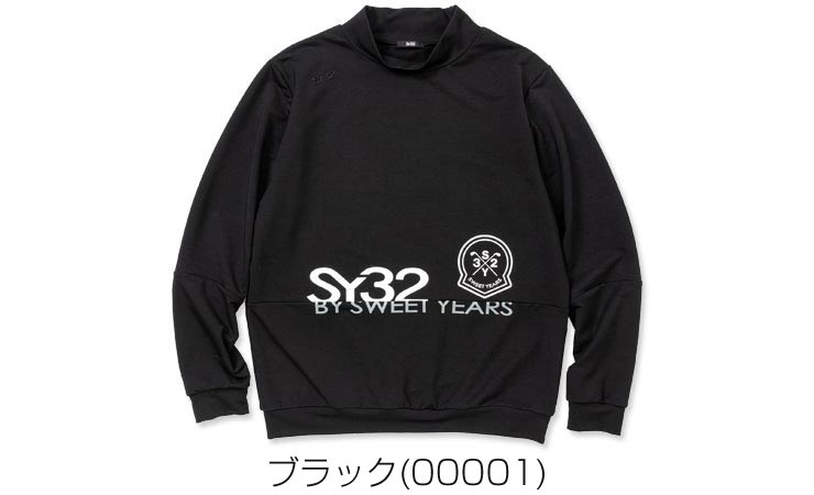 SY32 by SWEET YEARS メンズ ゴルフウェア モダール モックネック 長袖シャツ SYG-23A05 2023年秋冬モデル M-XL