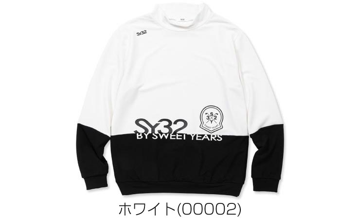 SY32 by SWEET YEARS メンズ ゴルフウェア モダール モックネック 長袖シャツ SYG-23A05 2023年秋冬モデル M-XL