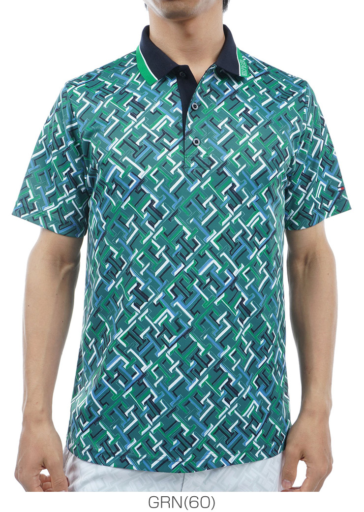 トミーヒルフィガー ゴルフ ウェア メンズ THモノグラム 半袖 ポロシャツ THMA409 2024年春夏モデル M-XL