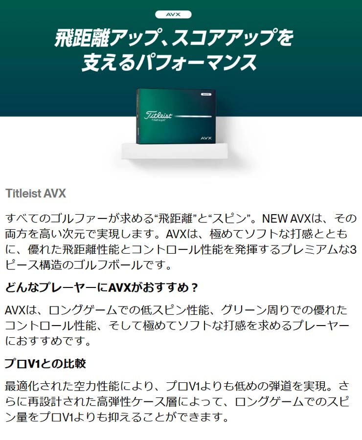 Titleist（タイトリスト） オウンネーム対応・3ダース価格 AVX ゴルフ