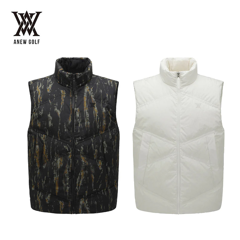 ANEW アニュー MEN WI NEW PATTERN DOWN VEST メンズ ニューパターン