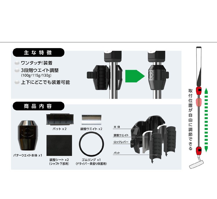 エジソンゴルフ EG weight イージーウエイト パター用ウェイト : edsn