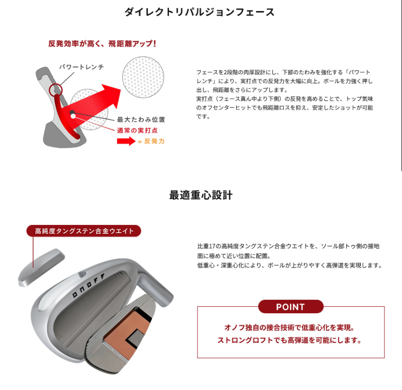 ONOFF（オノフ） 【受注生産品】2026 ONOFF 赤 アイアン 4本セット(I#7