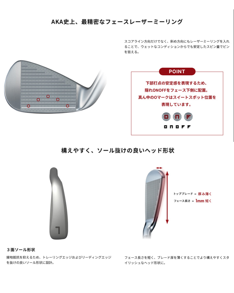 ONOFF（オノフ） 【受注生産品】2026 ONOFF 赤 アイアン 4本セット(I#7
