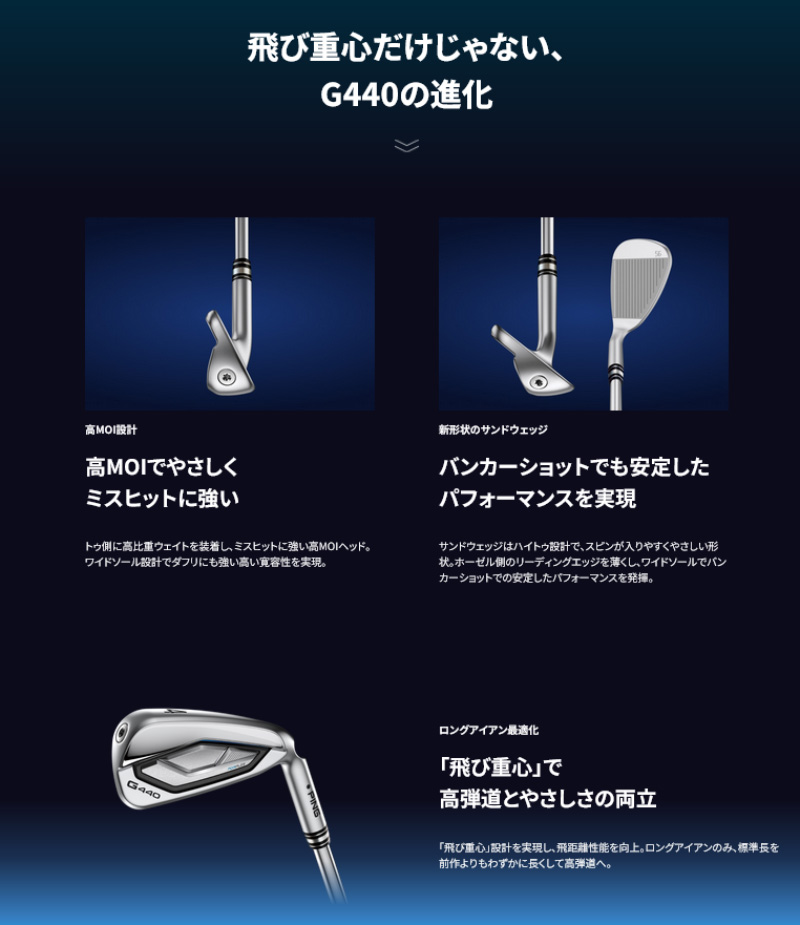 PING（ピン） 【受注生産/左右選択】PING ピンゴルフ G440 アイアン 5