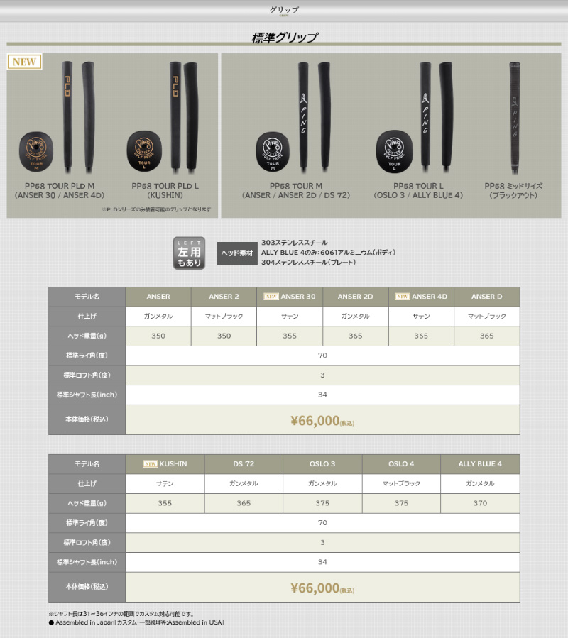 PING（ピン） 【受注生産/左右選択】PING 2025 ピンゴルフ PLD MILLED 