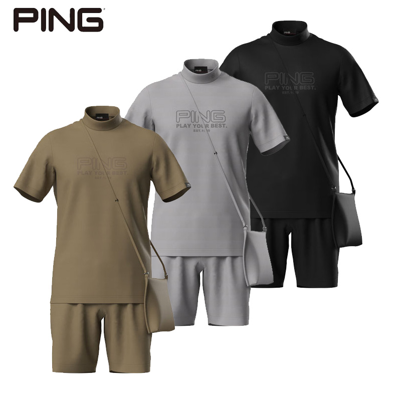 PING（ピン） 【即納】PING ピンゴルフ 半袖ハイネックシャツ×ショート