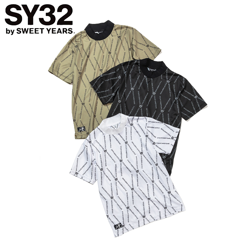 【即納】2024春夏 SY32 GOLF メンズ MESH QD LIGHT GRAPHIC MOCK SYG 24S17 日本正規品 モックネック 半袖 :syg 24s17:Golf Shop Champ