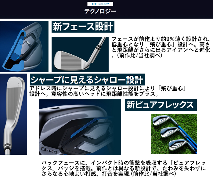 PING（ピン） G440 アイアン N.S.PRO 750GHNEO 5本セット PING標準日本