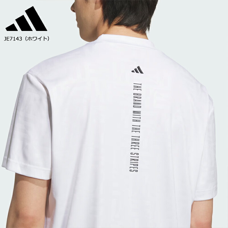 adidas 半袖アディダス オリジナルスゴルフ2025ポロシャツ　アイボリー adidas アディダス ゴルフ メンズ BOS ロゴ柄 デボス モック