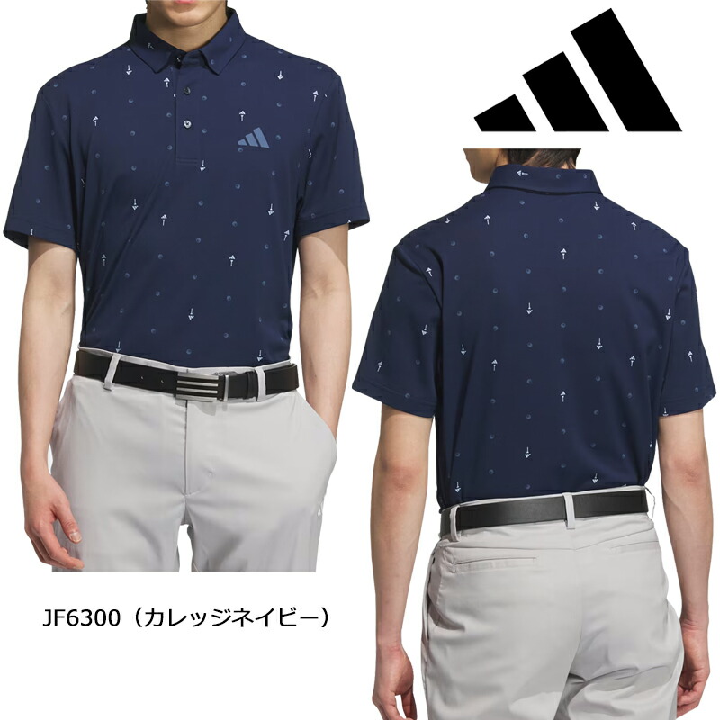 新品 アディダス ゴルフ 総柄 高機能 半袖 ポロシャツ ベージュ XL adidas アディダス メンズ ポロシャツ 半袖 ゴルフウェア GOLF