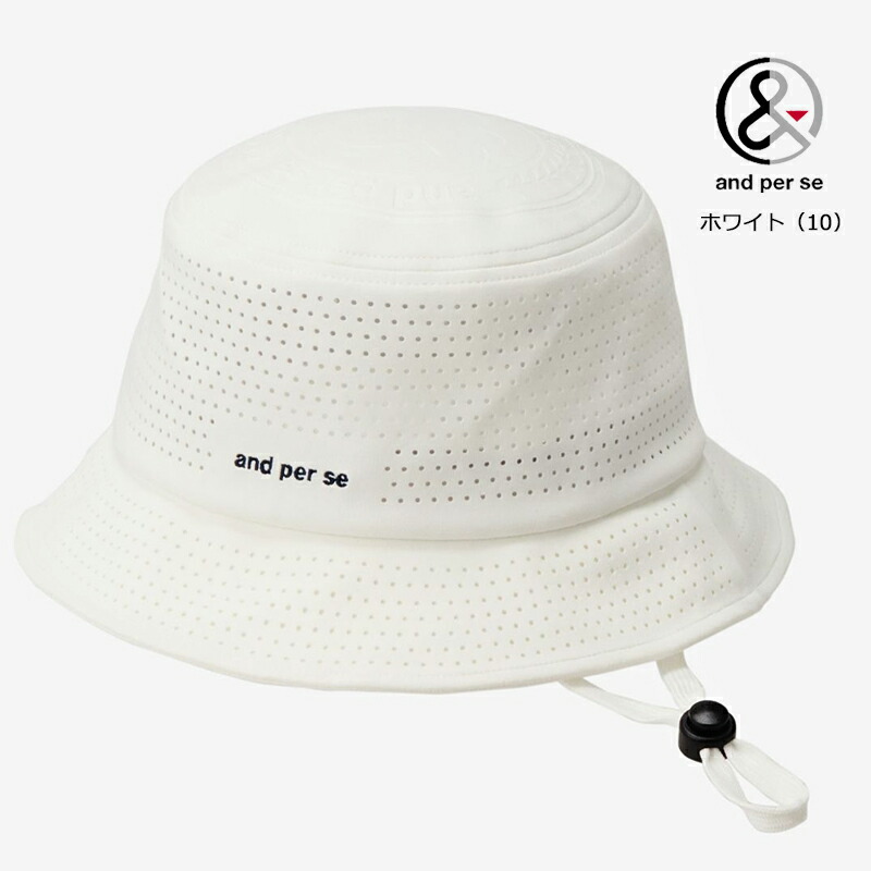 and per se（アンパスィ） ゴルフ パンチング メッシュ バケットハット