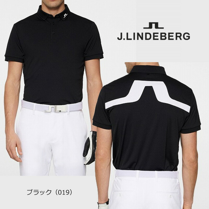 J.LINDEBERG ジェイリンドバーグ　ブリッジマーク　ポロシャツ　ゴルフ セール）ジェイリンドバーグ ゴルフ バックブリッジロゴ 半袖
