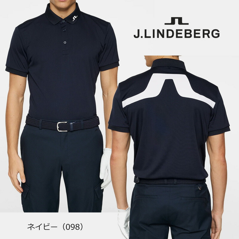 J.リンドバーグ メンズ バックブリッジ ポロシャツ ネイビー 46 新品タグ付 2024SS 【メンズ】 J.LINDEBERG Jリンドバーグ バックブリッジ